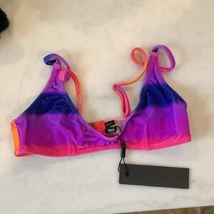 Triangl Swimwear, Pink and Purple Bikini Top, Brand New
